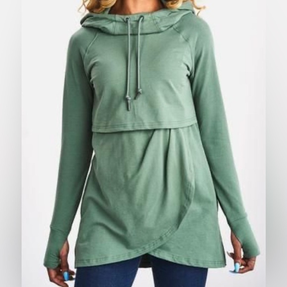 Latched Mama Green Hoodie Top - Picture 1 of 9